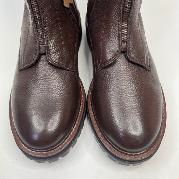 NWT ALBERTO TORRESI GENUINE LEATHER Mid-Calf Front Side Zip Brown Boots 40 US 9 - Picture 8 of 15